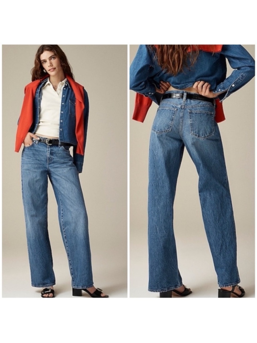 J. Crew 1984 Lower Rise Wide Leg Rigid Jeans in Effie Wash
